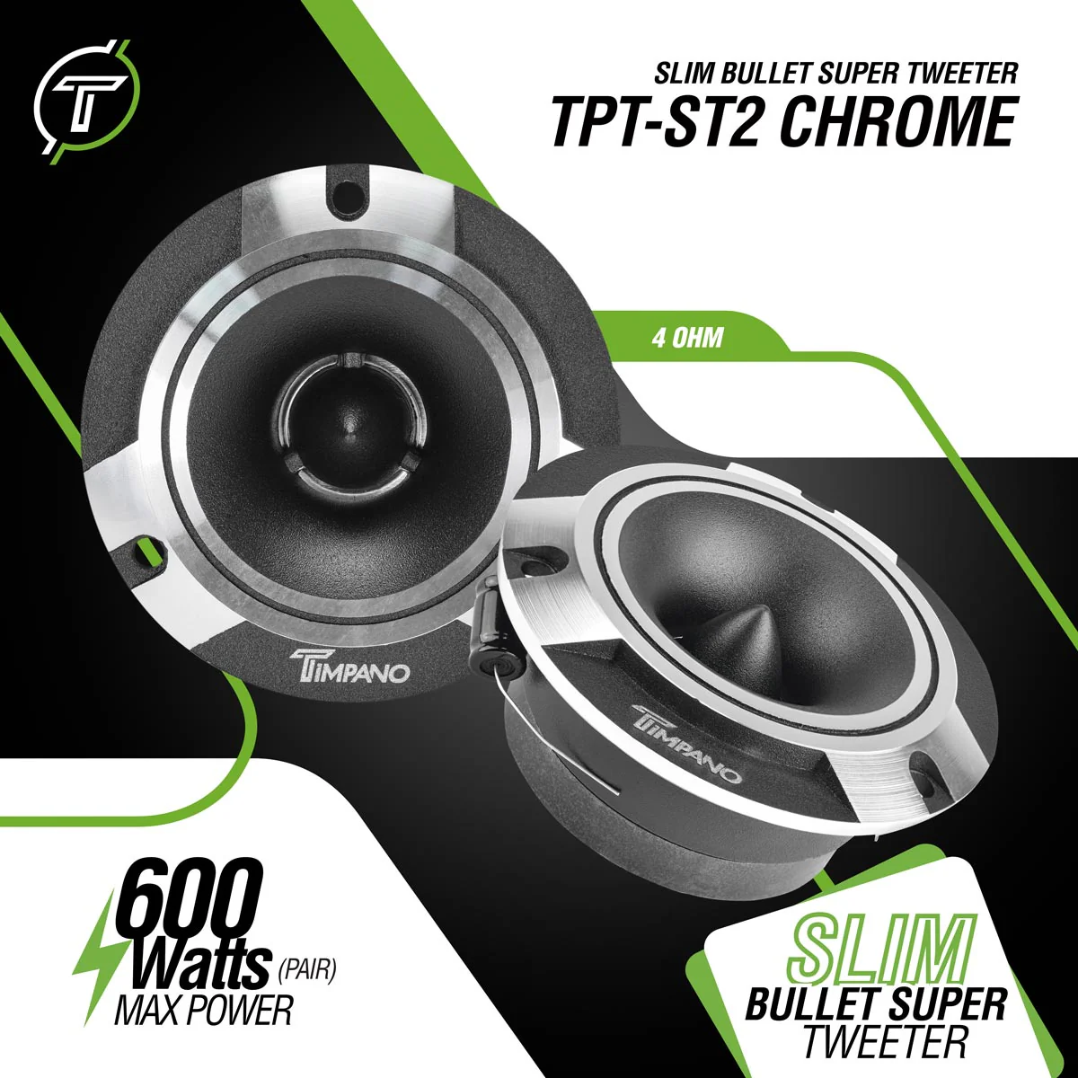 1600w PACKAGE 2x 6.5" Bullet Midrange + 2x Chrome Tweeters (Open Box) - Image 5